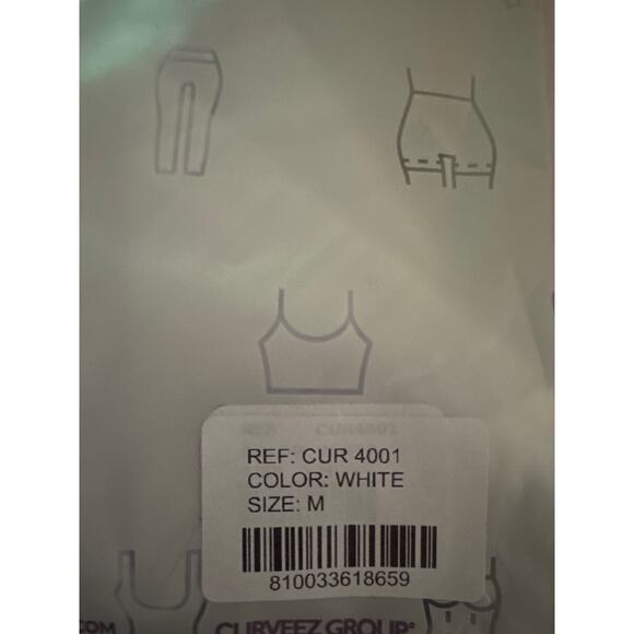 Brand New Curveez Women Size Medium White Daily Striped Shaping Briefs Shapewear - Picture 4 of 8